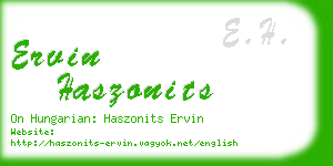 ervin haszonits business card
